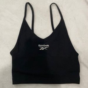 REEBOK: Black Cropped Tank Too